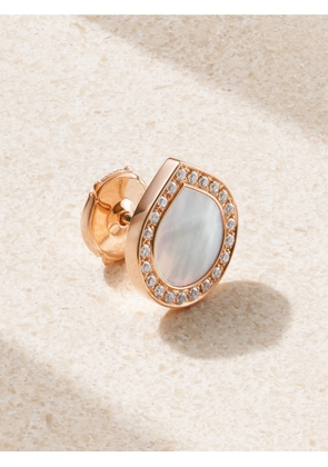 Repossi - Antifer 18-karat Rose Gold, Mother-of-pearl And Diamond Single Earring - White - One size
