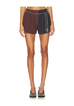 Alexander Wang Mid-rise Boxer Short in Blue,Rust. Size 2. Also in 8.
