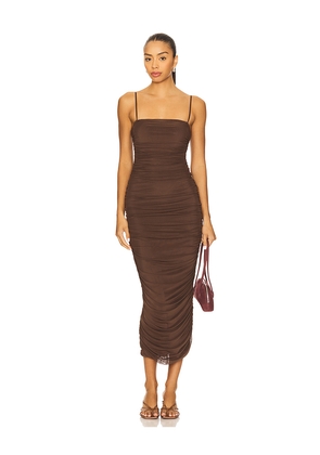 AFRM Hazel Midi Dress in Brown. Size L. Also in XXS, XS.