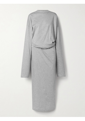 Marie Adam-Leenaerdt - Spiral Cotton-jersey Wrap Midi Dress - Gray - FR 34,FR 36,FR 38,FR 40,FR 42