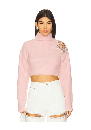 AREA Flower Cropped Turtleneck Sweater. Size L. Also in XS, M.
