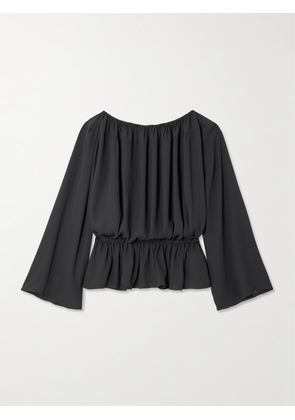 Marie Adam-Leenaerdt - Beach Cabine Ruched Crepe Top - Gray - FR 34,FR 36,FR 38,FR 40,FR 42