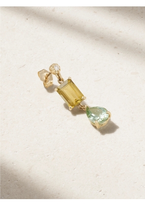Jacquie Aiche - 14-karat Gold Multi-stone Single Earring - Green - One size