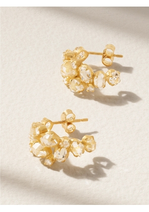 Pippa Small - 18-karat Gold, Diamond And Herkimer Diamond Hoop Earrings - One size