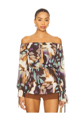 AFRM Gordon Blouse in Brown. Size 3X. Also in L, M, S, XS, XXS.