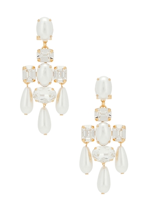 Anton Heunis Omega Clasp Chandelier Earrings in Ivory.