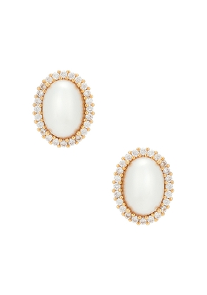 Anton Heunis Omega Clasp Oval Stud in Metallic Gold.