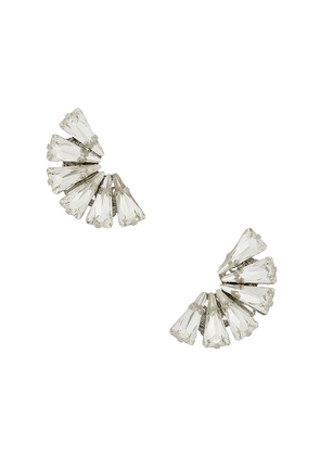 Anton Heunis Omega Clasp Fan-shaped Detail Stud in Metallic Silver.