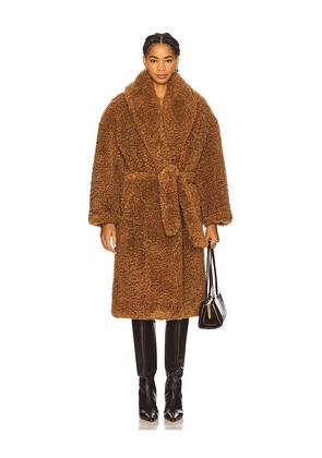 Atlein Long Teddy Wrap Coat in Brown. Size L. Also in XS, S, M.