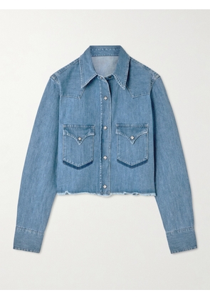 FORTELA - Caracas Frayed Cropped Denim Shirt - Blue - IT38,IT40,IT42,IT44,IT46