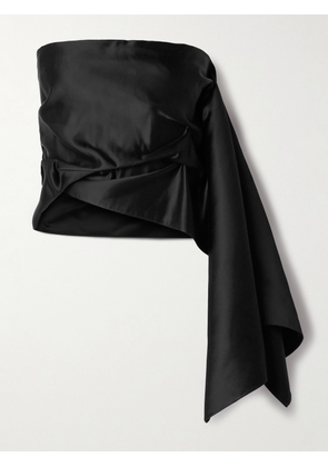 The Row - Nana Strapless Draped Satin Top - Black - US0,US2,US4,US6,US8,US10,US12