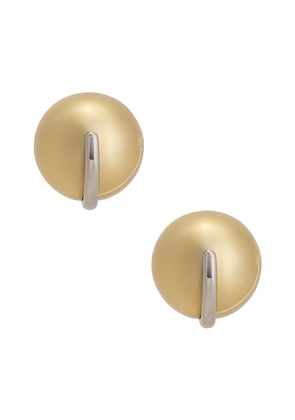 Demarson Jane Oversized Stud Earrings in Metallic Gold.