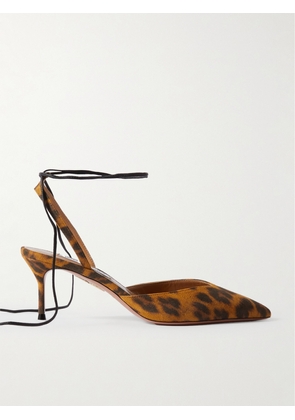 Aquazzura - Beyond Leather-trimmed Leopard-print Suede Pumps - Animal print - IT36,IT36.5,IT37,IT37.5,IT38,IT38.5,IT39,IT39.5,IT40,IT40.5,IT41,IT42