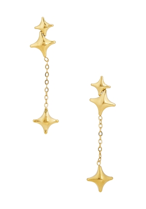 BRACHA Vesper Drop Earrings in Metallic Gold.
