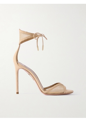Aquazzura - Wicked 105 Suede And Mesh Sandals - Pink - IT35,IT35.5,IT36,IT36.5,IT37,IT37.5,IT38,IT38.5,IT39,IT39.5,IT40,IT40.5,IT41,IT41.5,IT42