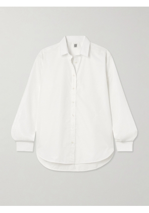 TOTEME - Oversized Embroidered Organic Cotton-poplin Shirt - White - xx small,x small,small,medium,large,x large,xx large
