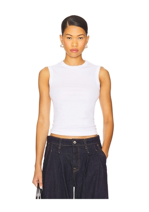 Enza Costa New Classic Sleeveless Tee in White. Size L. Also in S, M, XL.