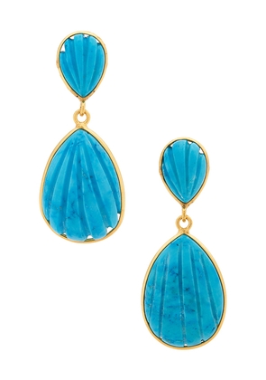 DANNIJO Sana Drop Earrings in Teal.