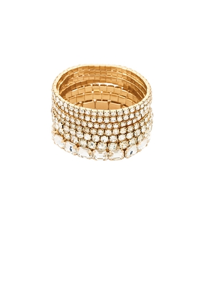 DANNIJO Valentina Gold Bracelet Set in Metallic Gold.