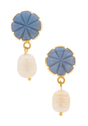 DANNIJO Morgan Earrings in Metallic Gold.