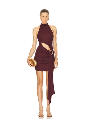 Camila Coelho Ashton Mini Dress in Burgundy. Size L. Also in XS, XXS, S, M, XL.