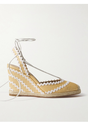 Aquazzura - Ric Rac 85 Raffia Wedge Espadrilles - Neutrals - IT35,IT35.5,IT36,IT36.5,IT37,IT37.5,IT38,IT38.5,IT39,IT39.5,IT40,IT40.5,IT41,IT41.5,IT42