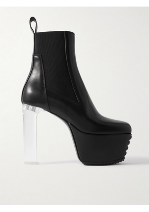 Rick Owens - Minimal Grill Beatle Leather Platform Ankle Boots - Black - IT35.5,IT36,IT36.5,IT37,IT37.5,IT38,IT38.5,IT39,IT39.5,IT40,IT40.5,IT41
