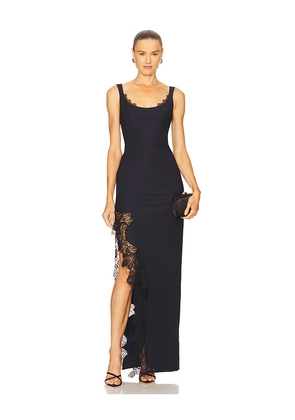 Ceren Ocak Lace Detailed Pencil Dress in Navy. Size M. Also in S, XS.
