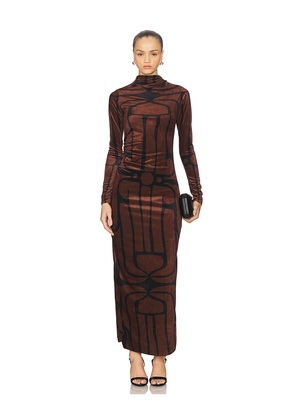 Cala de la Cruz Isidora Dress in Brown. Size L. Also in XS, S, M.