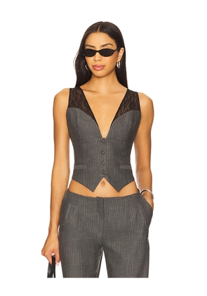 Ceren Ocak Lace Detailed Vest Top in Grey. Size M. Also in XS.