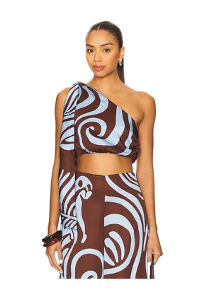 Eugenia Fernandez Dara Top in Brown. Size L. Also in XS, S, M.