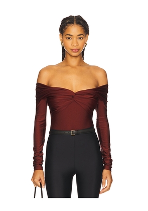 The Andamane Kendall Bodysuit in Burgundy. Size M. Also in S.