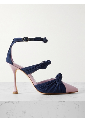 Manolo Blahnik - Smyrna Bow-embellished Suede And Satin Pumps - Purple - IT36,IT36.5,IT37,IT37.5,IT38,IT38.5,IT39,IT39.5,IT40,IT40.5,IT41,IT42