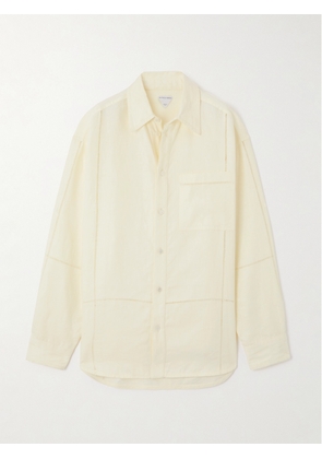 Bottega Veneta - Embroidered Linen Shirt - Ivory - IT36,IT38,IT40,IT42,IT46