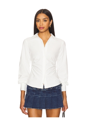 ALL THE WAYS Millie Button Up Top in White. Size M. Also in XXS, XS, S.