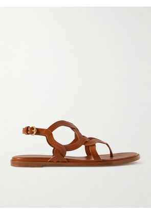 Gianvito Rossi - Amalfi Woven Leather Sandals - Brown - IT36,IT37,IT37.5,IT38,IT38.5,IT39,IT39.5,IT40,IT40.5,IT41,IT42