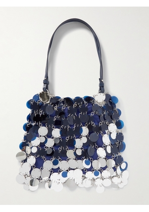 RABANNE - Sparkle Leather-trimmed Pailette-embellished Faille Tote - Blue - One size