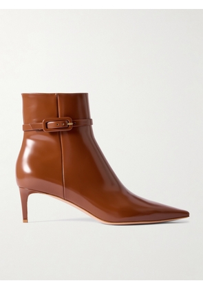 Gianvito Rossi - Tokio 55 Leather Ankle Boots - Brown - IT36,IT36.5,IT37,IT37.5,IT38,IT38.5,IT39,IT39.5,IT40,IT40.5,IT41,IT42