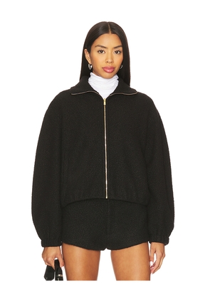 Amanda Uprichard Como Bomber Jacket in Black. Size L. Also in S, XS, M, XL.