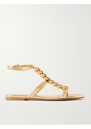 Gianvito Rossi - Capua Metallic Braided Leather Sandals - Gold - IT36,IT36.5,IT37,IT37.5,IT38,IT38.5,IT39,IT39.5,IT40,IT40.5,IT41,IT41.5,IT42