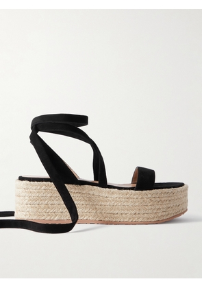 Gianvito Rossi - 40 Suede Platform Espadrilles - Black - IT35,IT36,IT36.5,IT37,IT37.5,IT38,IT38.5,IT39,IT39.5,IT40,IT40.5,IT41,IT41.5,IT42