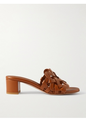 Gianvito Rossi - Amalfi 45 Woven Leather Sandals - Brown - IT36,IT36.5,IT37,IT37.5,IT38,IT38.5,IT39,IT39.5,IT40,IT41,IT42