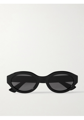 GUCCI EYEWEAR - Oval-frame Acetate Sunglasses - Black - One size