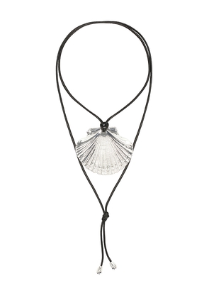Eliou Venus Wrap Necklace in Metallic Silver.