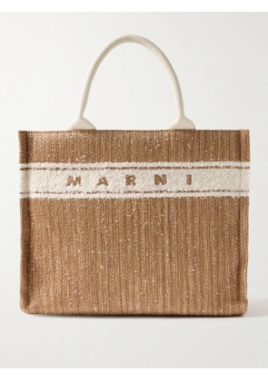 Marni - Basket Small Cotton-blend Trimmed Raffia Tote - Brown - One size