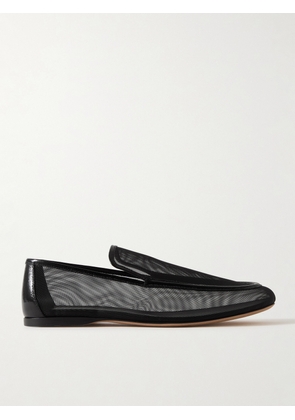 KHAITE - Alessio Leather-trimmed Mesh Loafers - Black - IT36,IT36.5,IT37,IT37.5,IT38,IT38.5,IT39,IT39.5,IT40,IT40.5,IT41