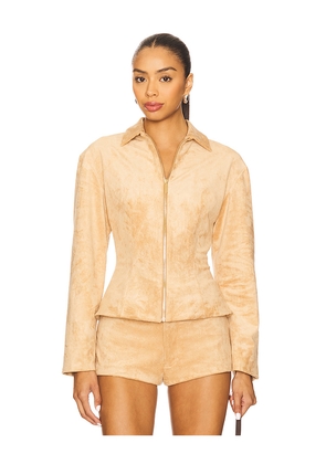 Amanda Uprichard x REVOLVE Grace Jacket in Tan. Size L. Also in S, XS, M, XL.