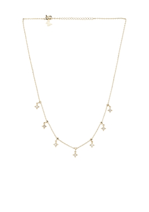 By Adina Eden Cz Muli Starburst Dangling Necklace in Metallic Gold.