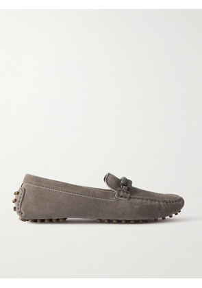 Brunello Cucinelli - Bead-embellished Suede Loafers - Gray - IT36,IT36.5,IT37,IT37.5,IT38,IT38.5,IT39,IT39.5,IT40,IT40.5,IT41