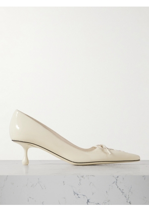 Jimmy Choo - Scarlett 50 Lace-up Patent-leather Pointed-toe Pumps - Off-white - IT36,IT37,IT37.5,IT38,IT38.5,IT39,IT39.5,IT40,IT41,IT42